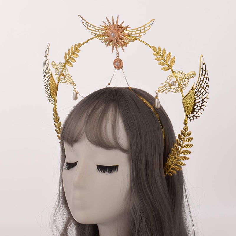 BLESSUME Halo Crown Mary Goddess Headband Women's Halloween Costume Goddess Headpiece (Style 19) - Image 3